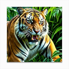 Tiger In The Jungle 4 Canvas Print