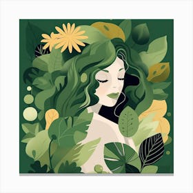 Bloom Body Art Green Shades Canvas Print