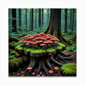 A Symphony of Fungi Mushroom Forest Canvas Print