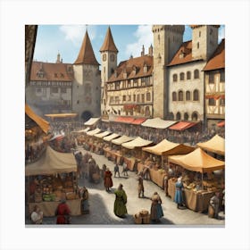 Medieval Market 1 Canvas Print