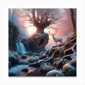 Deer In The Forest 21 Canvas Print