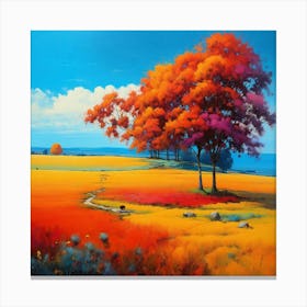 Tree In A Field 1 Canvas Print