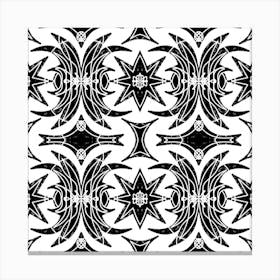 Black And White Seamless Pattern 5 Canvas Print