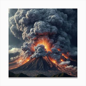 Volcano Eruption 3d Illustration Canvas Print