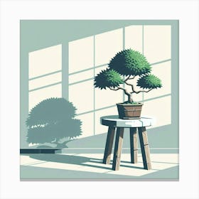 Bonsai Tree In The Window Canvas Print