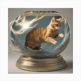 Cat In A Fish Bowl 28 Canvas Print