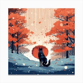 Wolf In The Snow Canvas Print