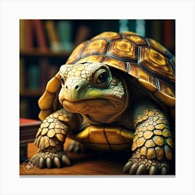 The Tortoise Looking Clever And Determined (1) Canvas Print