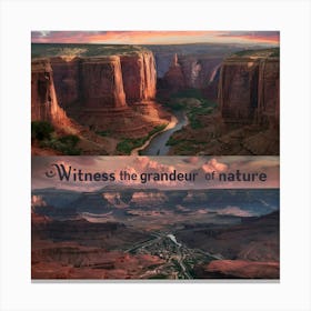 A Stunning Panoramic Vista Of A Grand Canyon View Canvas Print