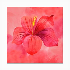 Red Hibiscus Flower 1 Canvas Print