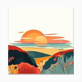 Sunset In The Countryside Canvas Print