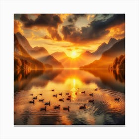 Sunrise In The Mountains Canvas Print