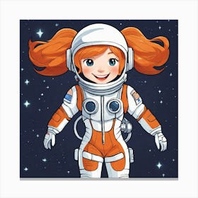 Create A Cartoon Version Of A Simple Female Astron Canvas Print