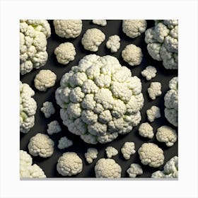 Cauliflowers On A Black Background Canvas Print