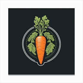 Carrot On A Black Background Canvas Print