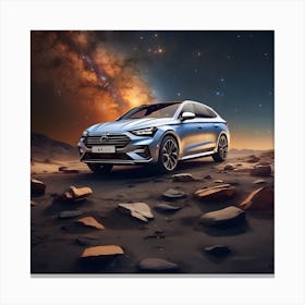 A Car Flaying In The Galaxy A54 4 Canvas Print