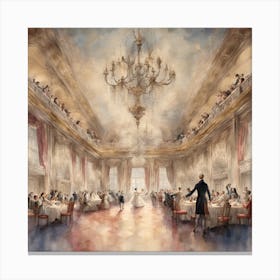 An Art Classic Portraying An Elegant Ballroom Sce Esrgan 2 Canvas Print
