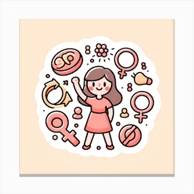 Illustration Of A Girl Canvas Print