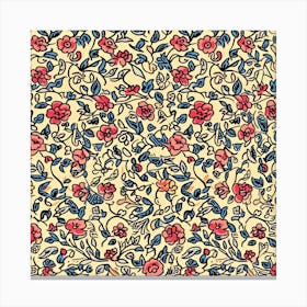 Fern Frost Bloom London Fabrics Floral Pattern 4 Canvas Print
