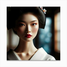 Geisha Creative Illustration Artwork 5 Canvas Print