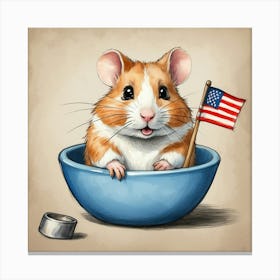 Hamster In A Bowl 3 Canvas Print