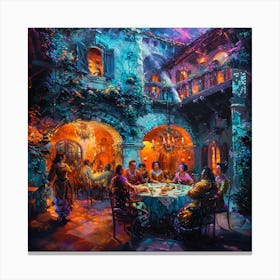 Dinner At The Villa Canvas Print