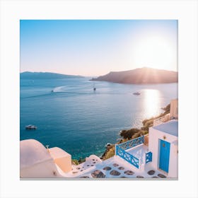 Mykonos Ocean view sunset 2 Canvas Print