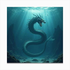 Legendary Sea Serpent Emerging From The Depths Of A Mystical Ocean 1 Canvas Print