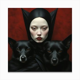 'Enchantress And Her Dogs' Canvas Print