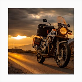 Sunset On The Road Canvas Print