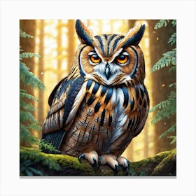 Owl In The Forest 154 Canvas Print