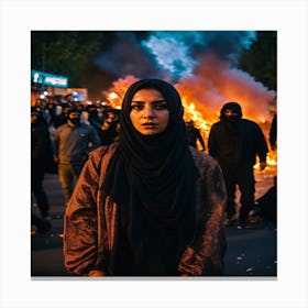 Protester In Iran Canvas Print