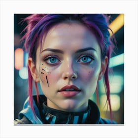 Cyberpunk Girl 4 Canvas Print