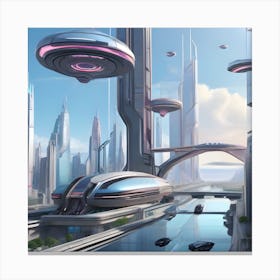 Futuristic City 23 Canvas Print