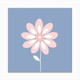 A White And Pink Flower In Minimalist Style Square Composition 340 Canvas Print