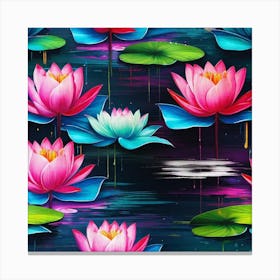 Lotus Flower Wallpaper Canvas Print