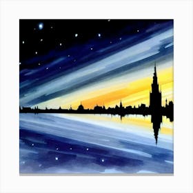 Skyline At Night Canvas Print