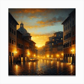 Rome At Dusk Art Print Canvas Print