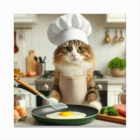 Cat In Chef Hat Canvas Print