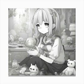 Anime Sad Girl Canvas Print