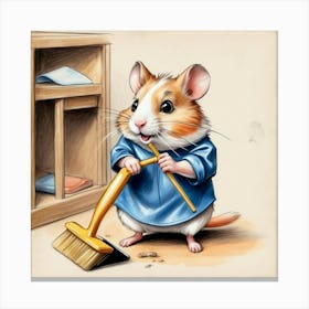 Hamster Cleaning 5 Canvas Print