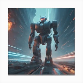 Robot In Space Canvas Print