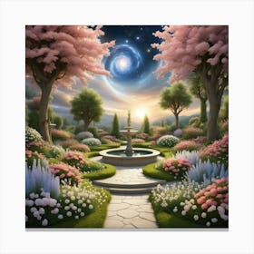 Garden At Night Canvas Print