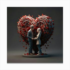 A Image That Showcase Love In 3d Art Form (3) Canvas Print