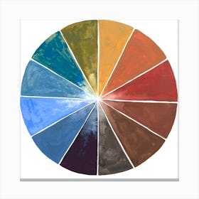 Earth Color Wheel Square Canvas Print