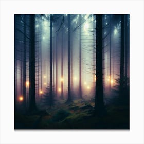 Dark Forest At Night 7 Canvas Print