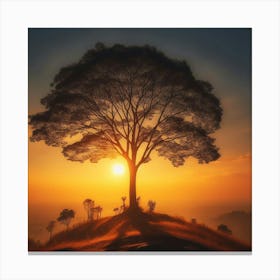 Sunset Tree Canvas Print