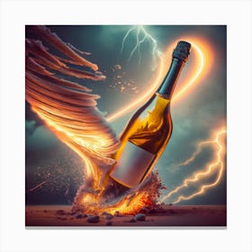 Lightning And A Bottle Of Champagne Canvas Print