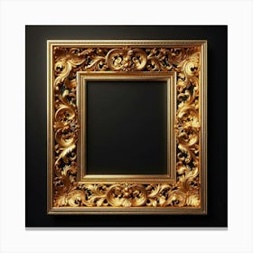 A golden frame with intricate carvings and flourishes, reminiscent of the Renaissance period, elegantly adorns the center of the canvas, inviting viewers to peer into a world of timeless beauty and artistic mastery. Canvas Print