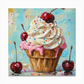 Cupcake With Icing Art Canvas Print